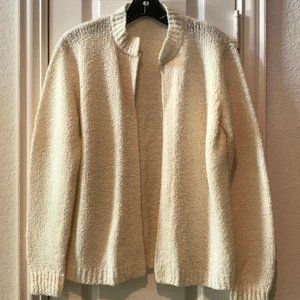 Vintage Cream-colored Open Cardigan Sweater